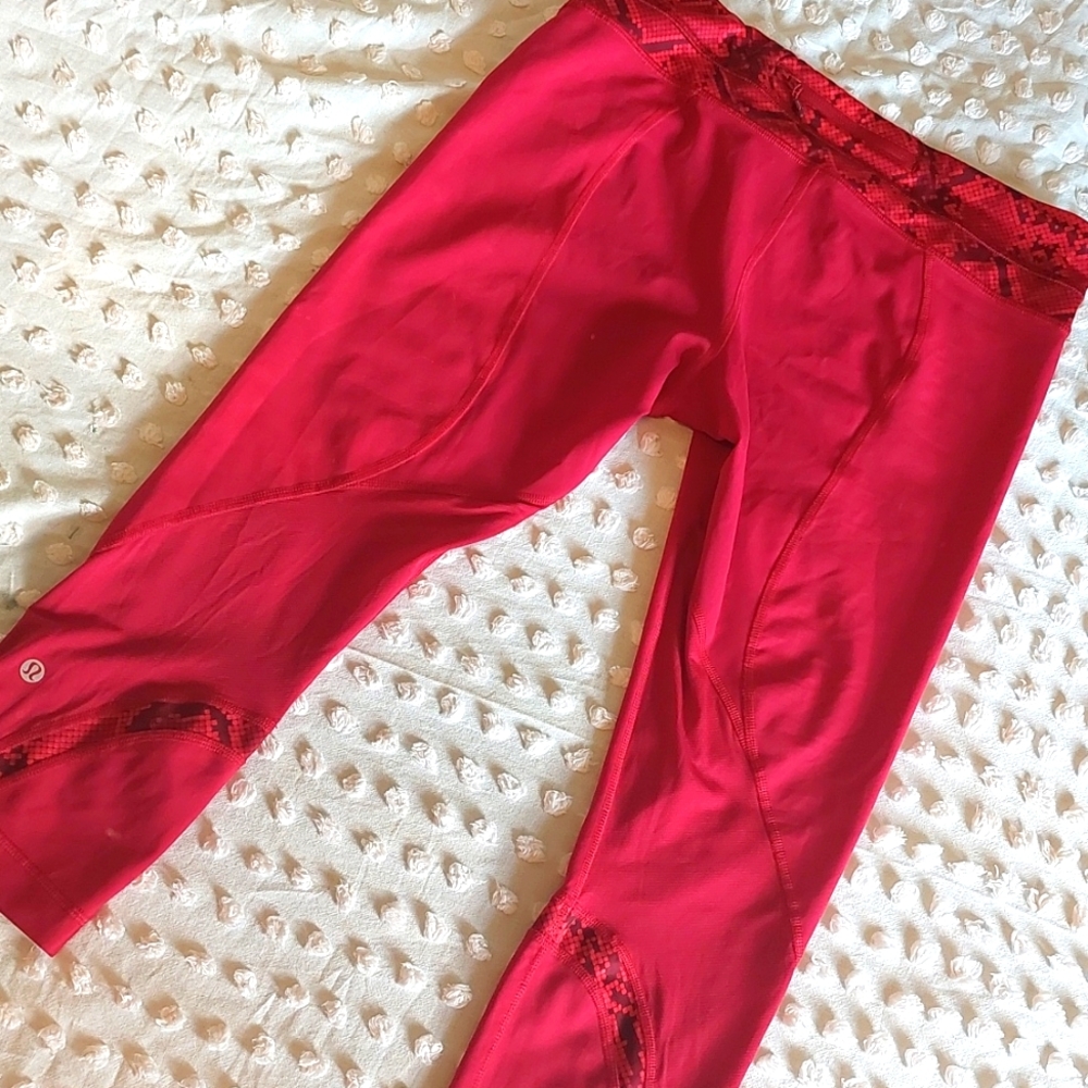 Lululemon Red Snakeskin Capri Yoga Pants SOLD DO NOT BUY